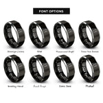 font options for inside engraving on black & gray soldier tags rings