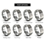 font options for inside engraving on grey soldier tags rings