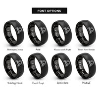 font options for inside engraving on black solid axle pumpkin rings