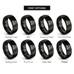 font options for inside engraving on black solid axle pumpkin rings