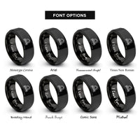 font options for inside engraving on black solid axle pumpkin rings