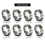 font options for inside engraving on gray solid axle pumpkin rings