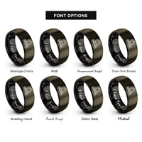 font options for inside engraving on gunmetal & black solid axle pumpkin rings