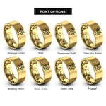 font options for inside engraving on gold solid paw heart rings