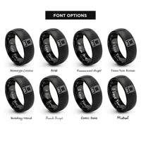 font options for inside engraving on black solid state drive rings