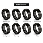 font options for inside engraving on black solid state drive rings