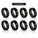 font options for inside engraving on black solid state drive rings