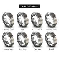font options for inside engraving on grey solid state drive rings