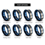 font options for inside engraving on blue & grey solid white tower rings