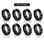 font options for inside engraving on black & silver soloist microphone rings