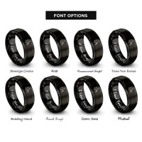 font options for inside engraving on black soloist microphone rings