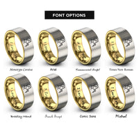 font options for inside engraving on gold & silver soloist microphone rings