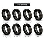 font options for inside engraving on black solomons knot circle rings
