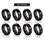 font options for inside engraving on black solomons knot circle rings