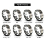 font options for inside engraving on silver solomons knot circle rings