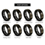 font options for inside engraving on gunmetal & black solomons knot circle rings
