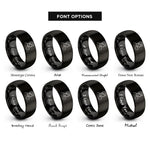 font options for inside engraving on black son heart rings