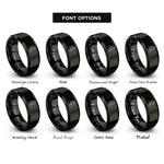 font options for inside engraving on black son heart rings