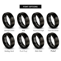 font options for inside engraving on black soulmate rings