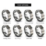 font options for inside engraving on grey soulmate rings