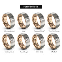 font options for inside engraving on rose gold & silver soulmate rings