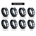 font options for inside engraving on black & blue & grey sound compass rings
