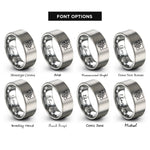 font options for inside engraving on silver sound compass rings