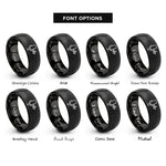 font options for inside engraving on black sound wave rings