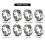 font options for inside engraving on grey sound waveform rings