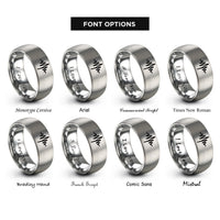 font options for inside engraving on grey sound waveform rings