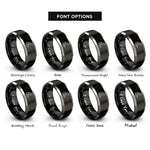font options for inside engraving on black & gray soundwave bird rings