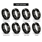font options for inside engraving on black & grey soup bowl rings