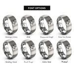 font options for inside engraving on grey soup bowl rings