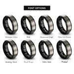 font options for inside engraving on black & grey soup spoon rings