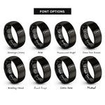 font options for inside engraving on black soup spoon rings