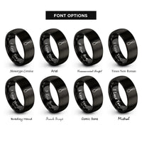 font options for inside engraving on black soup spoon rings