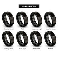 font options for inside engraving on black soup spoon rings