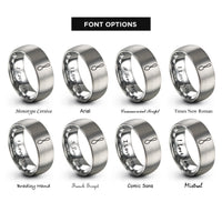 font options for inside engraving on grey soup spoon rings