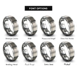 font options for inside engraving on grey soup spoon rings