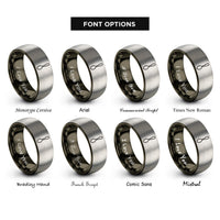 font options for inside engraving on gunmetal & grey soup spoon rings