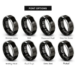 font options for inside engraving on black & silver sousaphone rings