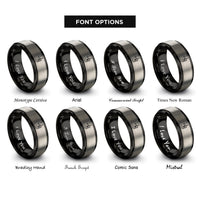 font options for inside engraving on black & silver sousaphone rings