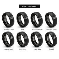 font options for inside engraving on black sousaphone rings
