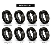 font options for inside engraving on black sousaphone rings