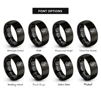 font options for inside engraving on black sousaphone player rings