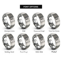 font options for inside engraving on grey sousaphone player rings