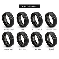 font options for inside engraving on black south africa rings