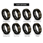 font options for inside engraving on gunmetal & black south africa rings