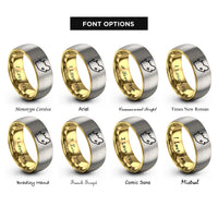 font options for inside engraving on gold & silver south africa map rings