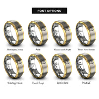 font options for inside engraving on gold & silver south africa map rings